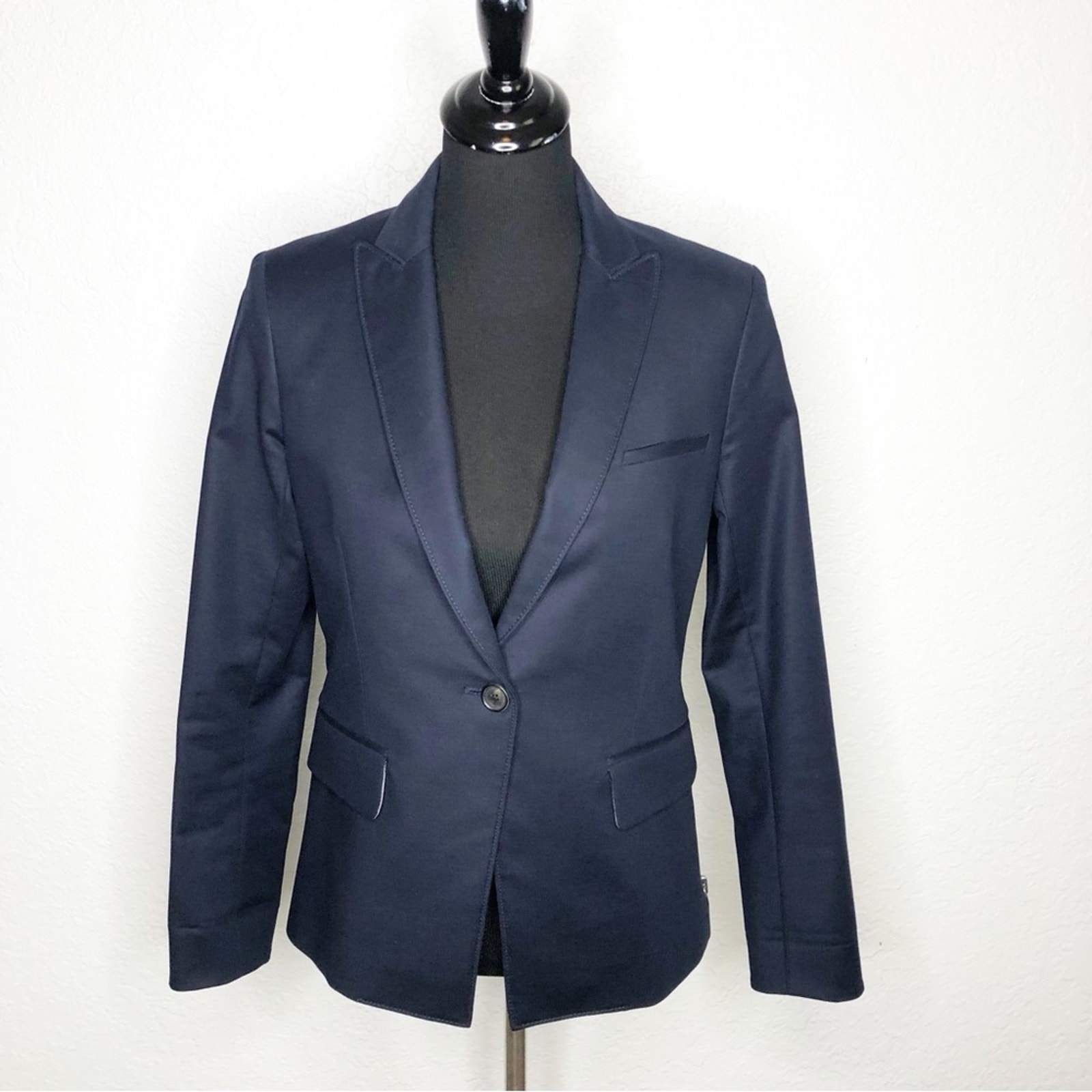 Veronica Beard Courreges Size Zip Navy Blue Dickey Blazer Size 6